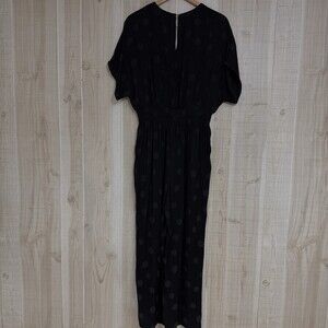Madewell Wrap-Front Smock-Waist Jumpsuit in Dot Jacquard Size Medium